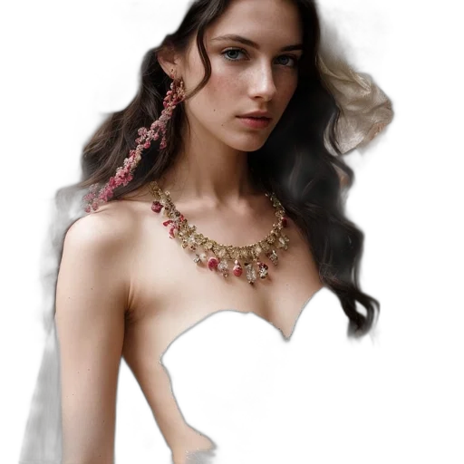 jewelry, crown, dress, fantasy art, photorealistic, concept art, 3d render, earth tones transparent PNG cut-out