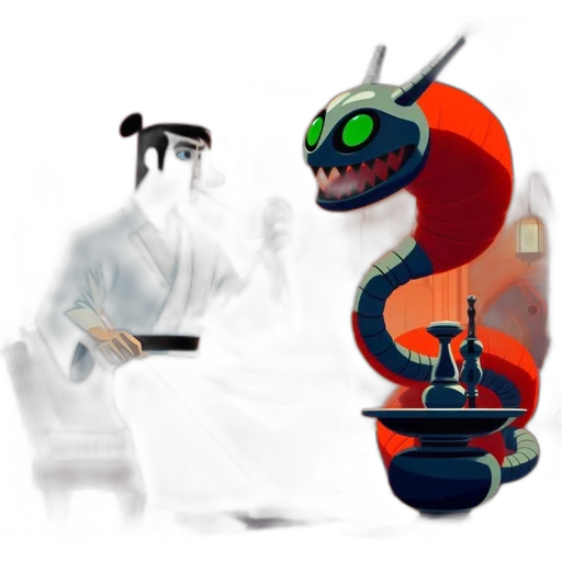 dragon, staff, mask, robot, concept art, pixel art, fantasy art, 3d render transparent PNG cut-out