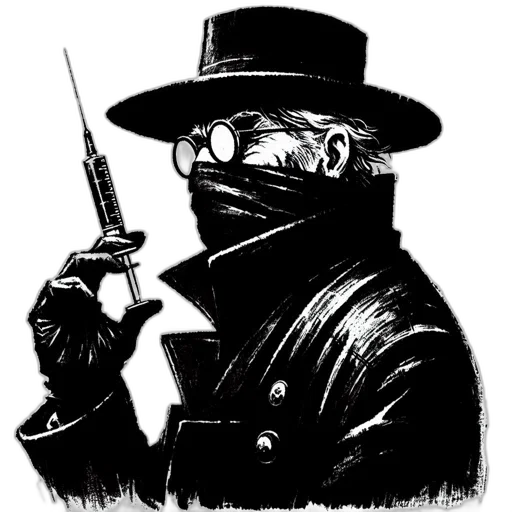 jacket, mask, staff, weapon, comic book art, cyberpunk, concept art, pixel art transparent PNG cut-out