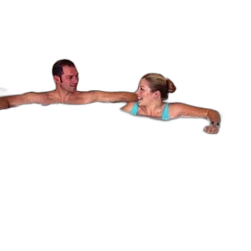 staff, 3d render, underwater, man, woman, relax, hot, tub transparent PNG cut-out