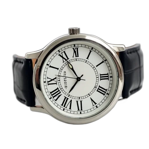 jewelry, close-up, image, wristwatch, black, leather, strap, watch transparent PNG cut-out