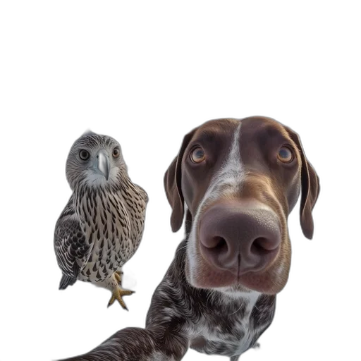 animal, staff, face, creature, photorealistic, 3d render, concept art, oil painting transparent PNG cut-out
