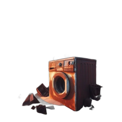 furniture, shoes, weapon, robot, 3d render, vaporwave, photorealistic, abandoned transparent PNG cut-out