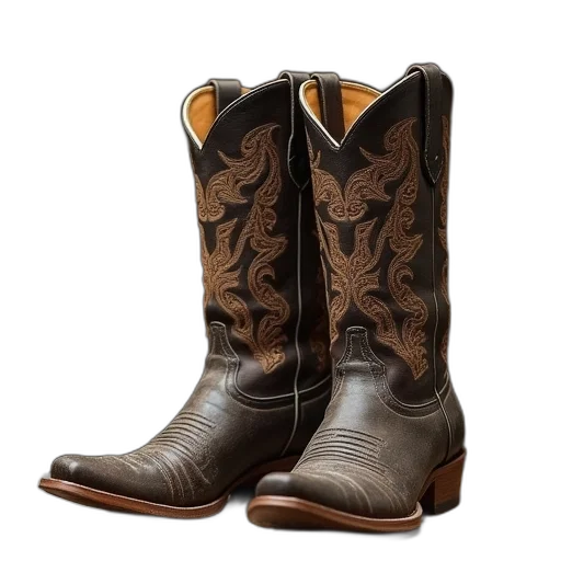 shoes, pair, old, cowgirl, boots transparent PNG cut-out
