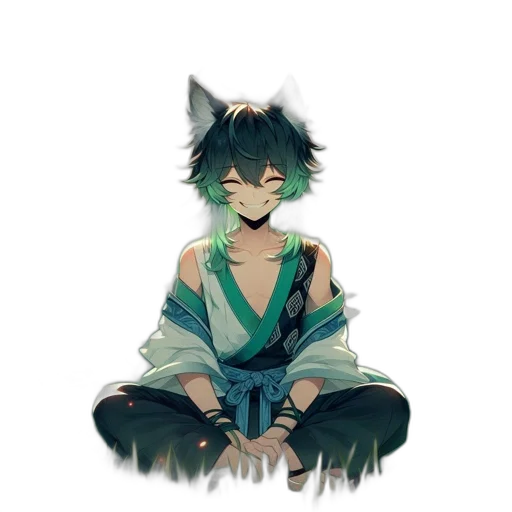 mask, staff, animal, dragon, pixel art, watercolor, anime, concept art transparent PNG cut-out