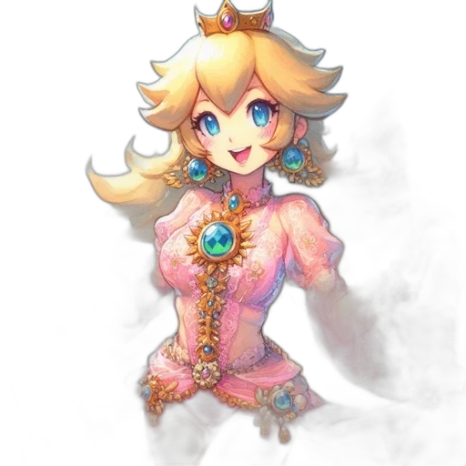 crown, dress, staff, jewelry, pixel art, watercolor, concept art, fantasy art transparent PNG cut-out