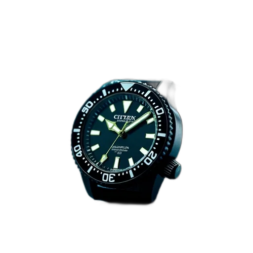 jewelry, 3d render, photorealistic, black, green, citizen, eco-drive, scuba transparent PNG cut-out