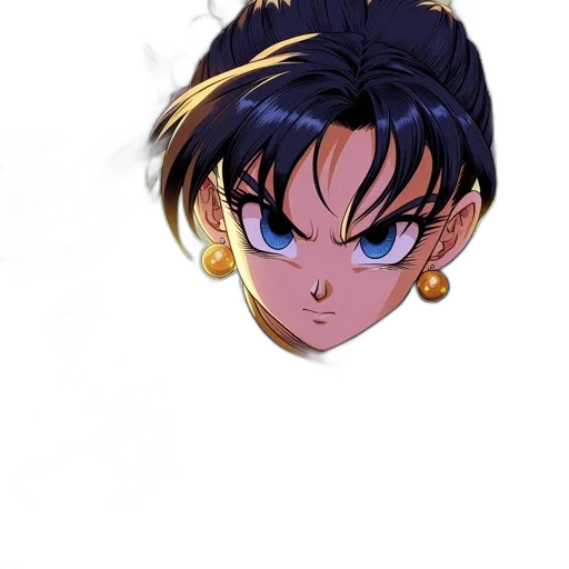 face, mask, crown, hair, anime, concept art, vaporwave, pixel art transparent PNG cut-out