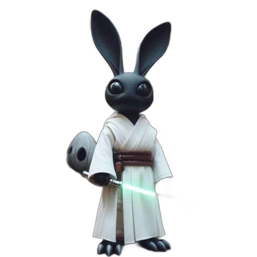 staff, animal, weapon, 3d render, concept art, pixel art, fantasy art, rabbit-like transparent PNG cut-out