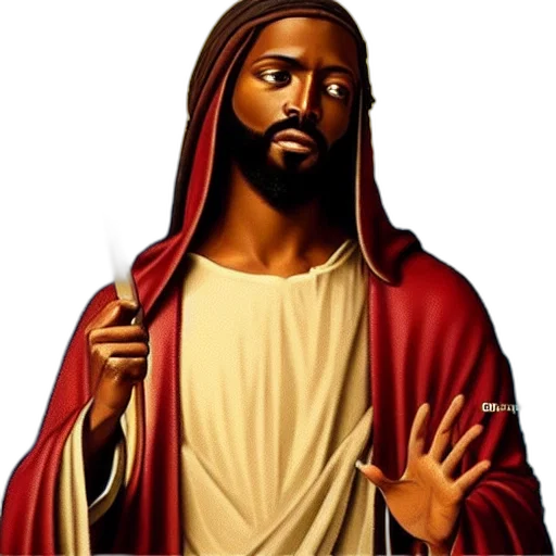 photorealistic, black, jesus, biblical transparent PNG cut-out