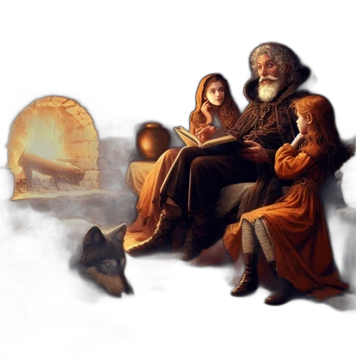 furniture, concept art, fantasy art, pixel art, oil painting, fire, snow, night transparent PNG cut-out
