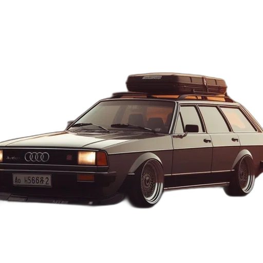 car, photorealistic, concept art, 3d render, classic, audi, lowered, suspension transparent PNG cut-out