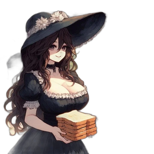 hat, dress, food, crown, fantasy art, pixel art, concept art, anime transparent PNG cut-out