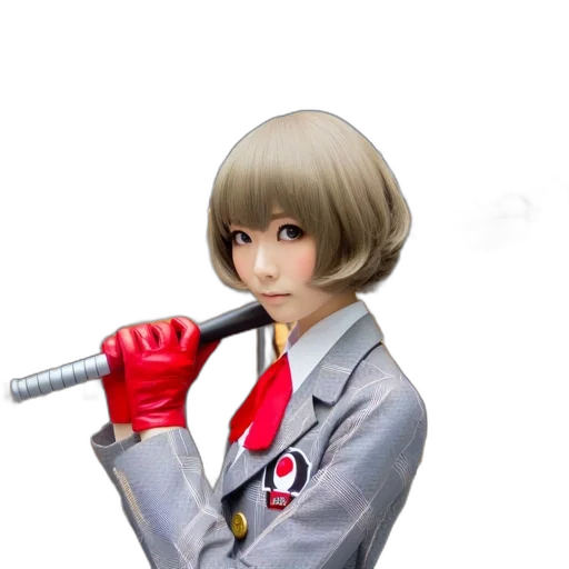 staff, robot, weapon, hair, anime, photorealistic, concept art, 3d render transparent PNG cut-out