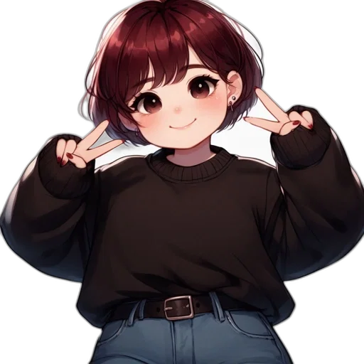 jacket, hair, staff, creature, anime, pixel art, cartoon, watercolor transparent PNG cut-out
