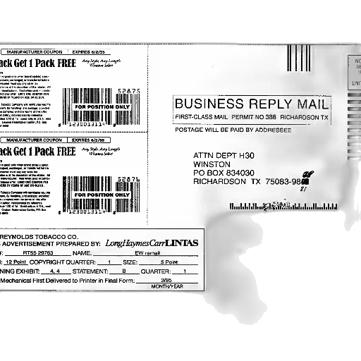 business, reply, mail, coupon, reynolds, tobacco transparent PNG cut-out