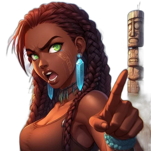 jewelry, fantasy art, comic book art, concept art, cartoon, intense, female, figure transparent PNG cut-out
