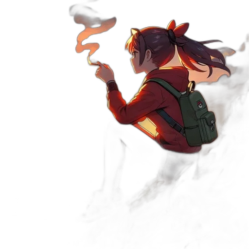 dragon, weapon, staff, jacket, concept art, watercolor, pixel art, fantasy art transparent PNG cut-out