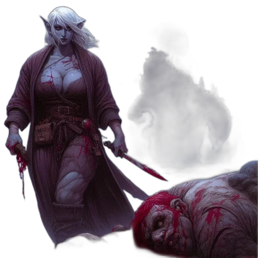 staff, creature, concept art, fantasy art, comic book art, fog, dark, red transparent PNG cut-out