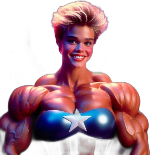 comic book art, concept art, photorealistic, cartoon, muscular, woman, costume, resembling transparent PNG cut-out