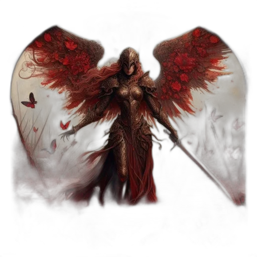 weapon, dragon, fantasy art, concept art, pixel art, photorealistic, red, dark transparent PNG cut-out
