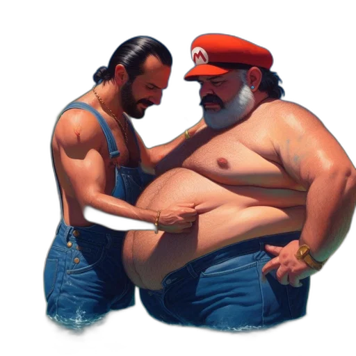 food, concept art, photorealistic, pixel art, oil painting, underwater, two, men transparent PNG cut-out