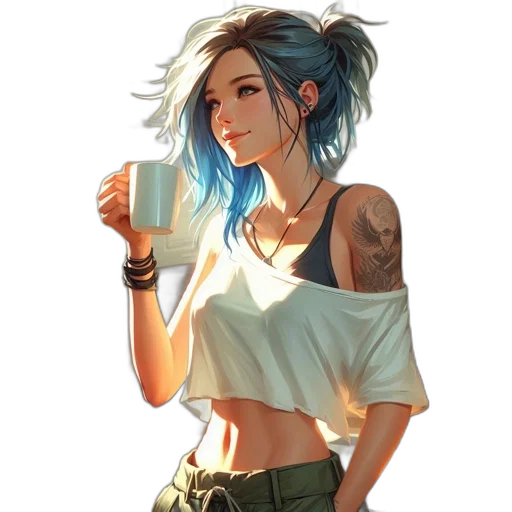 face, staff, jewelry, fantasy art, concept art, comic book art, pixel art, neon lights transparent PNG cut-out