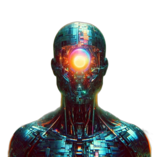 robot, face, creature, mask, cyberpunk, concept art, vaporwave, 3d render transparent PNG cut-out