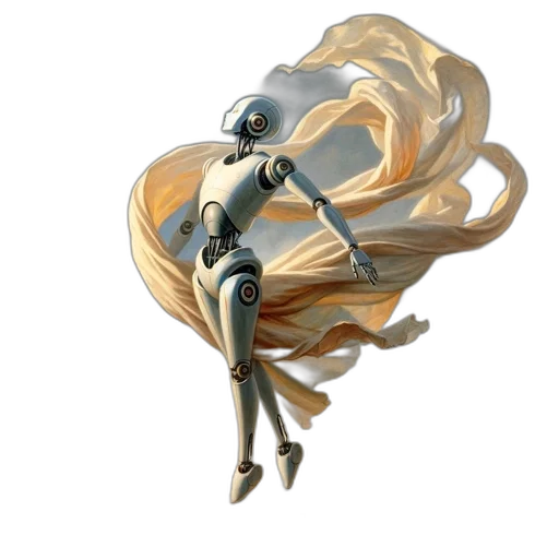 robot, creature, dragon, hair, concept art, 3d render, fantasy art, anime transparent PNG cut-out