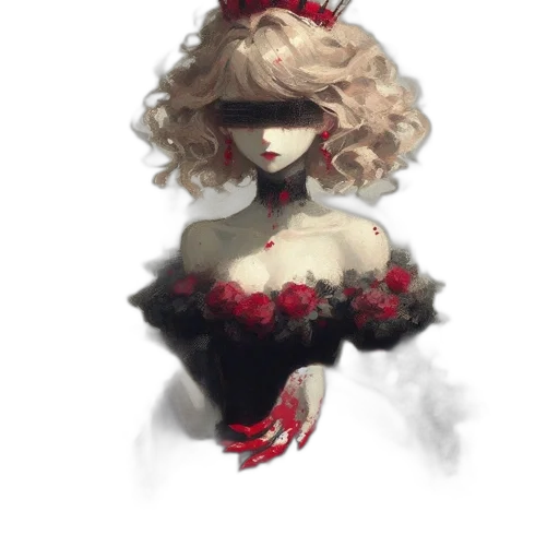 dress, mask, crown, creature, concept art, pixel art, watercolor, fantasy art transparent PNG cut-out