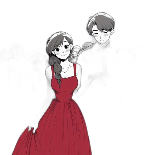dress, crown, concept art, anime, cartoon, pixel art, fire, underwater transparent PNG cut-out
