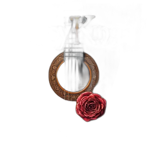 jewelry, flower, crown, staff, 3d render, photorealistic, cover, album transparent PNG cut-out