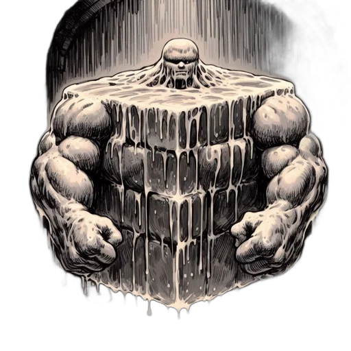 face, creature, hair, crown, comic book art, concept art, rain, monstrous transparent PNG cut-out