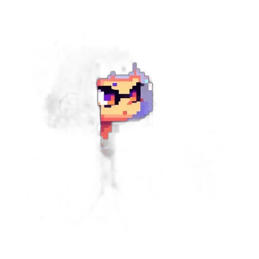 dragon, robot, staff, mask, pixel art, concept art, fantasy art, 3d render transparent PNG cut-out