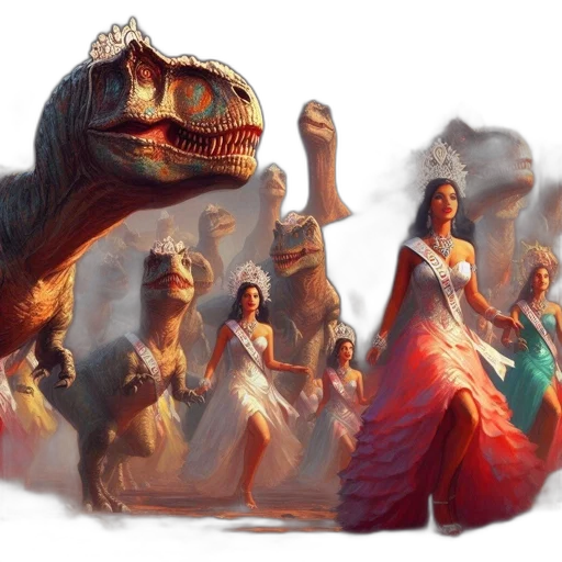 dragon, creature, crown, dress, concept art, fantasy art, photorealistic, oil painting transparent PNG cut-out