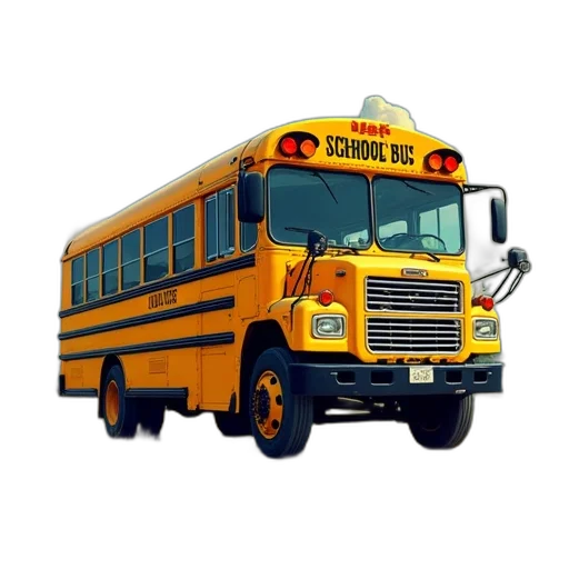 3d render, magic, school, bus transparent PNG cut-out