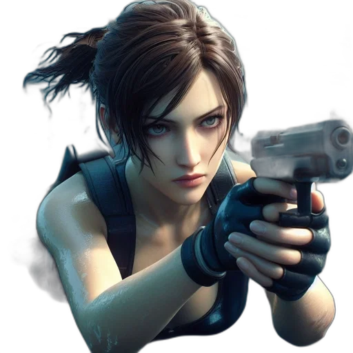 weapon, concept art, photorealistic, cyberpunk, comic book art, aquatic-themed, illustration, features transparent PNG cut-out