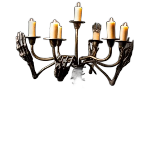 furniture, crown, jewelry, 3d render, elaborate, candelabra, ghostly, hands transparent PNG cut-out