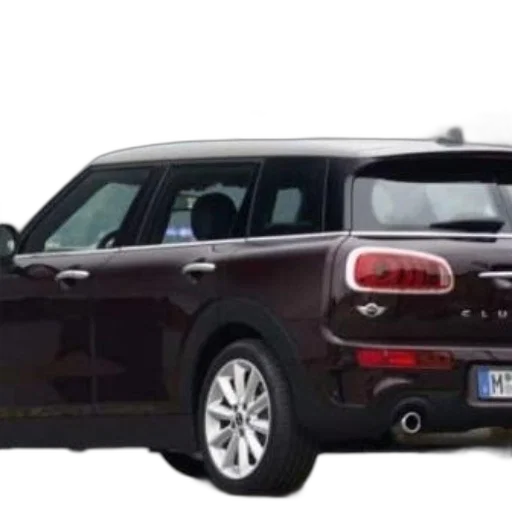 car, 3d render, dark-colored, mini, clubman, parked, scenic, background transparent PNG cut-out