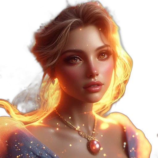 jewelry, dress, face, crown, fantasy art, concept art, photorealistic, comic book art transparent PNG cut-out
