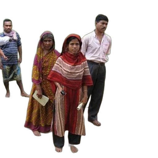group, people, traditional, clothing, stand, outside, building transparent PNG cut-out