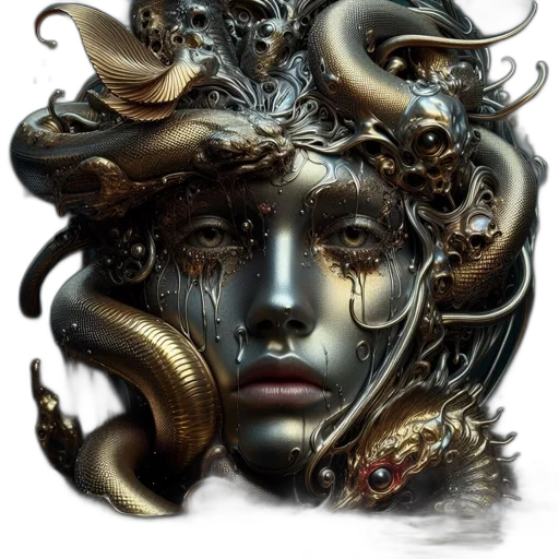 mask, face, crown, creature, fantasy art, concept art, photorealistic, 3d render transparent PNG cut-out