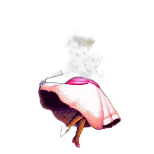 dress, umbrella, hat, shoes, concept art, vaporwave, pixel art, watercolor transparent PNG cut-out