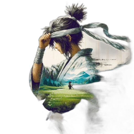 hair, mask, dragon, creature, fantasy art, concept art, photorealistic, watercolor transparent PNG cut-out
