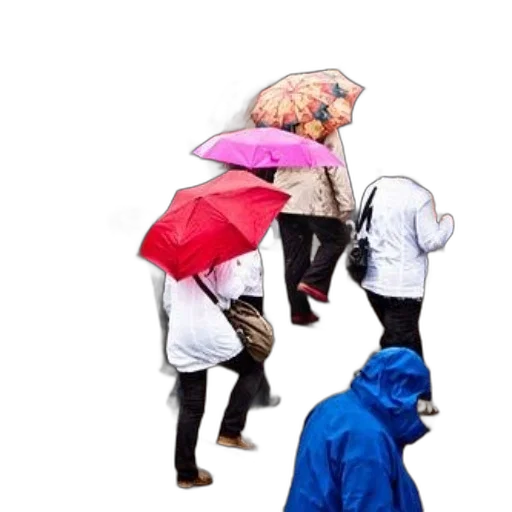 umbrella, jacket, hat, mask, concept art, 3d render, photorealistic, watercolor transparent PNG cut-out