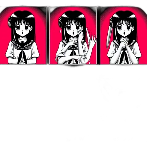 anime, cartoon, concept art, pixel art, monochrome, red, image, showcases transparent PNG cut-out