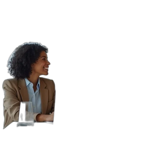 staff, jacket, hair, face transparent PNG cut-out