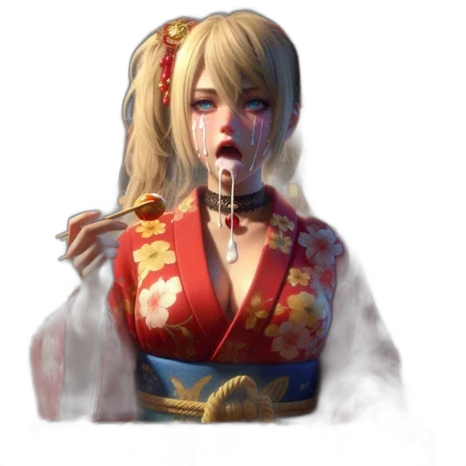 face, staff, weapon, dress, concept art, fantasy art, photorealistic, anime transparent PNG cut-out