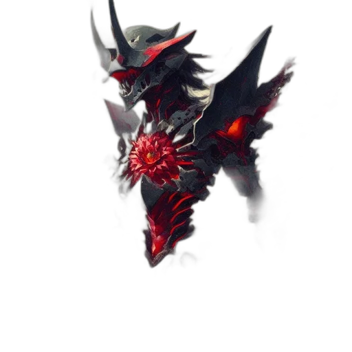 dragon, mask, weapon, creature, concept art, fantasy art, pixel art, 3d render transparent PNG cut-out
