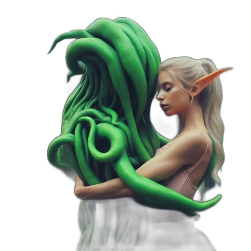 creature, dragon, mask, fantasy art, concept art, 3d render, pixel art, green transparent PNG cut-out